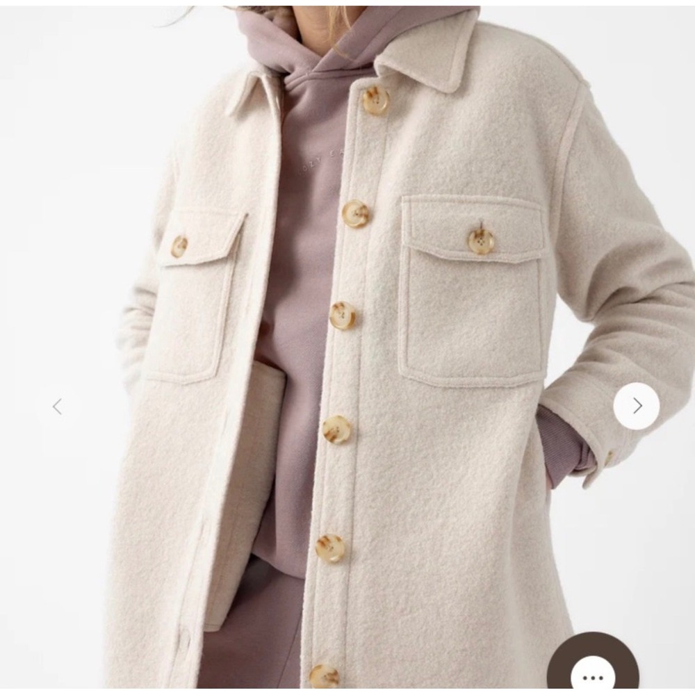 Cozy Earth Women Size XXL Bouclé Shacket Alabaster Merino Wool Jacket NWT - Picture 11 of 11